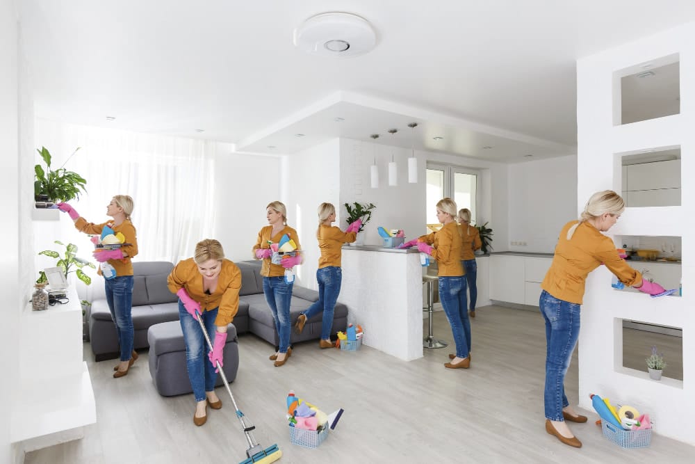 Solaris Cleaning staff member providing our Airbnb cleaning service.